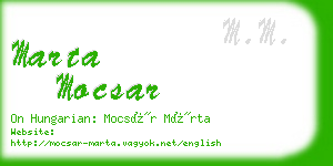 marta mocsar business card